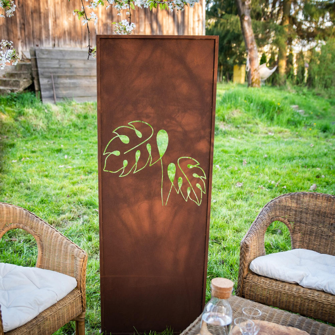 Sichtschutz Gartenpaneel Metall – Motiv Durchbrochenes Muster, 160 × 50 cm