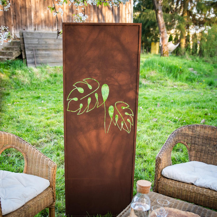 Sichtschutz Gartenpaneel Metall – Motiv Durchbrochenes Muster, 160 × 50 cm