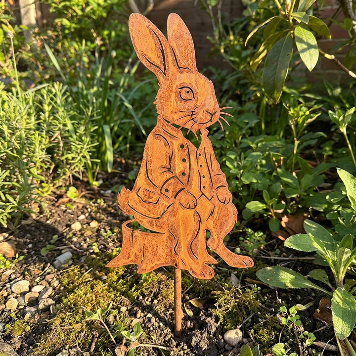 Gartenstecker „Hase Lord“ Osterdeko für Beet & Topf, 18 cm