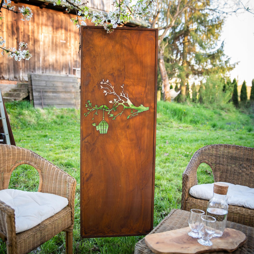 Sichtschutz Gartenpaneel Metall – Motiv Durchbrochenes Muster, 160 × 50 cm