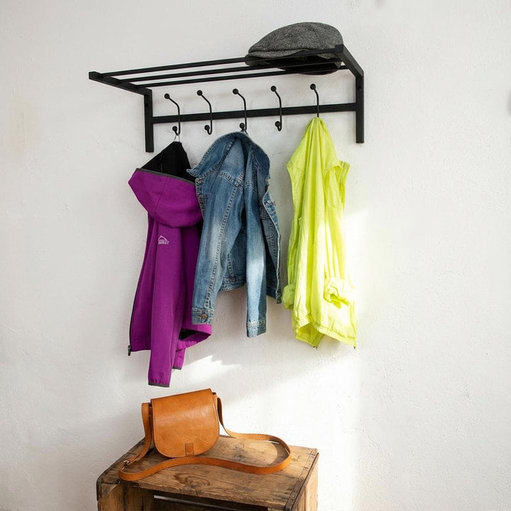 Wandgarderobe aus Metall mit Ablage – Funktionale Garderobe im modernen Design
