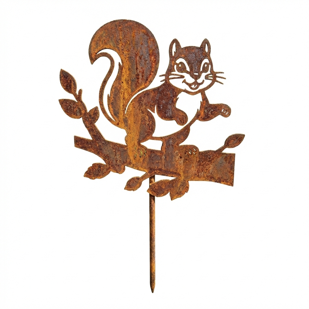 Gartenstecker Eichhörnchen auf Ast, 16 cm