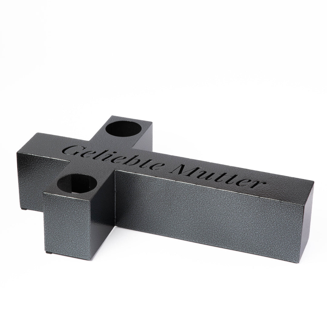 Große Grablicht Kreuz Grabschmuck 50 × 30 cm Marmor – Geliebte Mutter