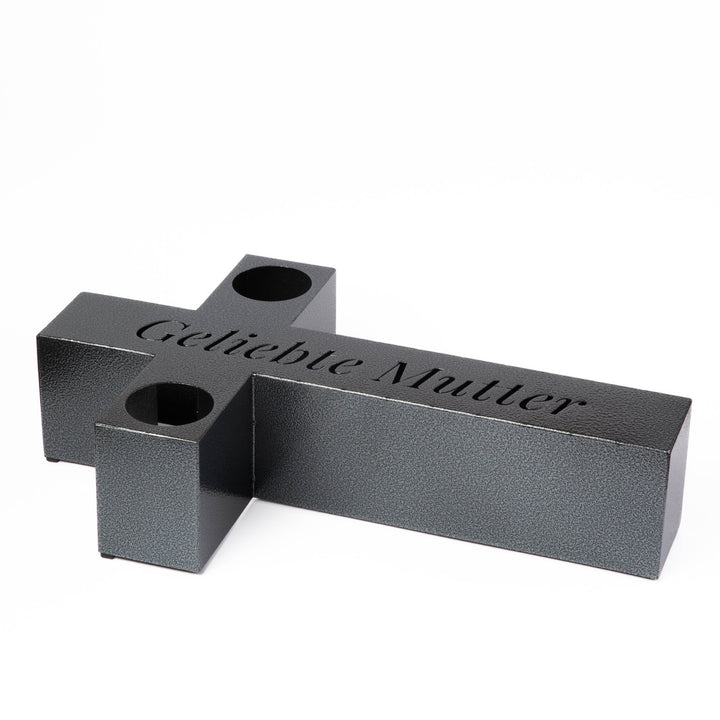 Große Grablicht Kreuz Grabschmuck 50 × 30 cm Marmor – Geliebte Mutter