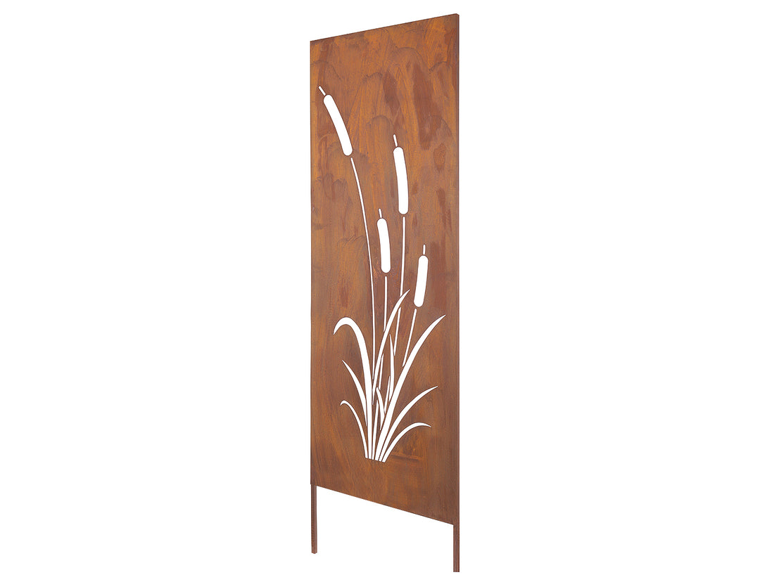Sichtschutz Gartenpaneel Metall – Motiv Kalmus, 160 × 50 cm