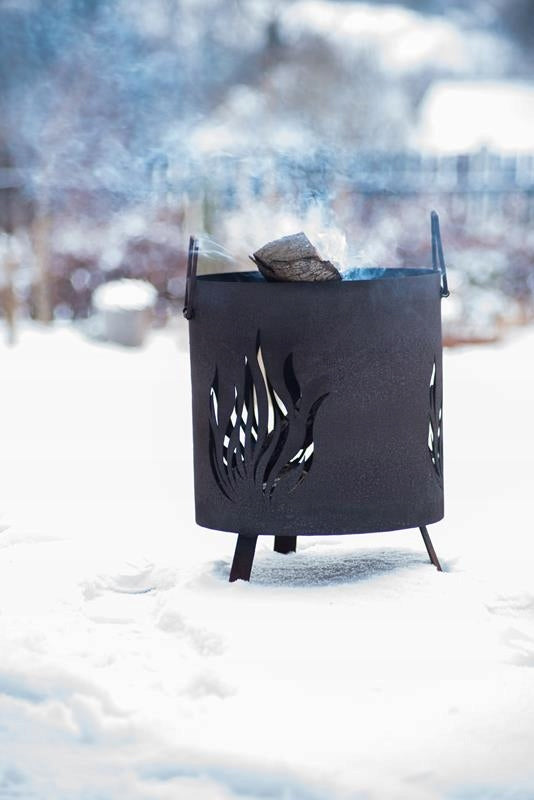 Feuertonne Gartenfeuerstelle aus Metall in Rostoptik, Ø 30