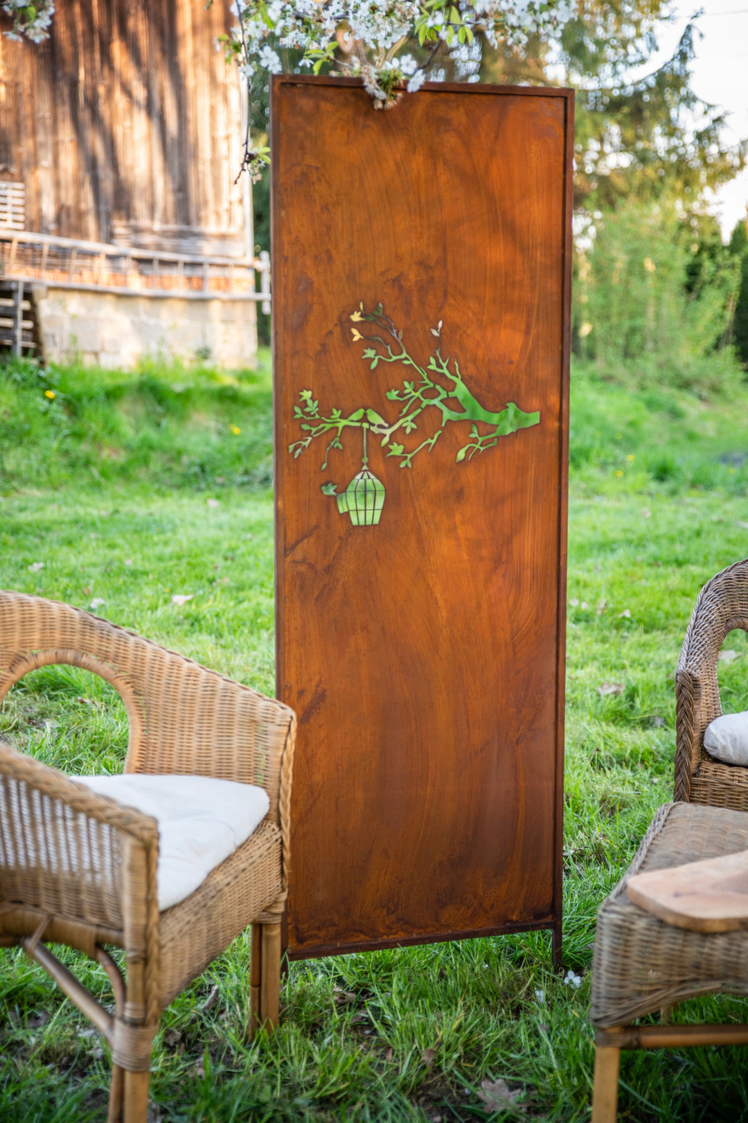 Sichtschutz Gartenpaneel Metall – Motiv Durchbrochenes Muster, 160 × 50 cm