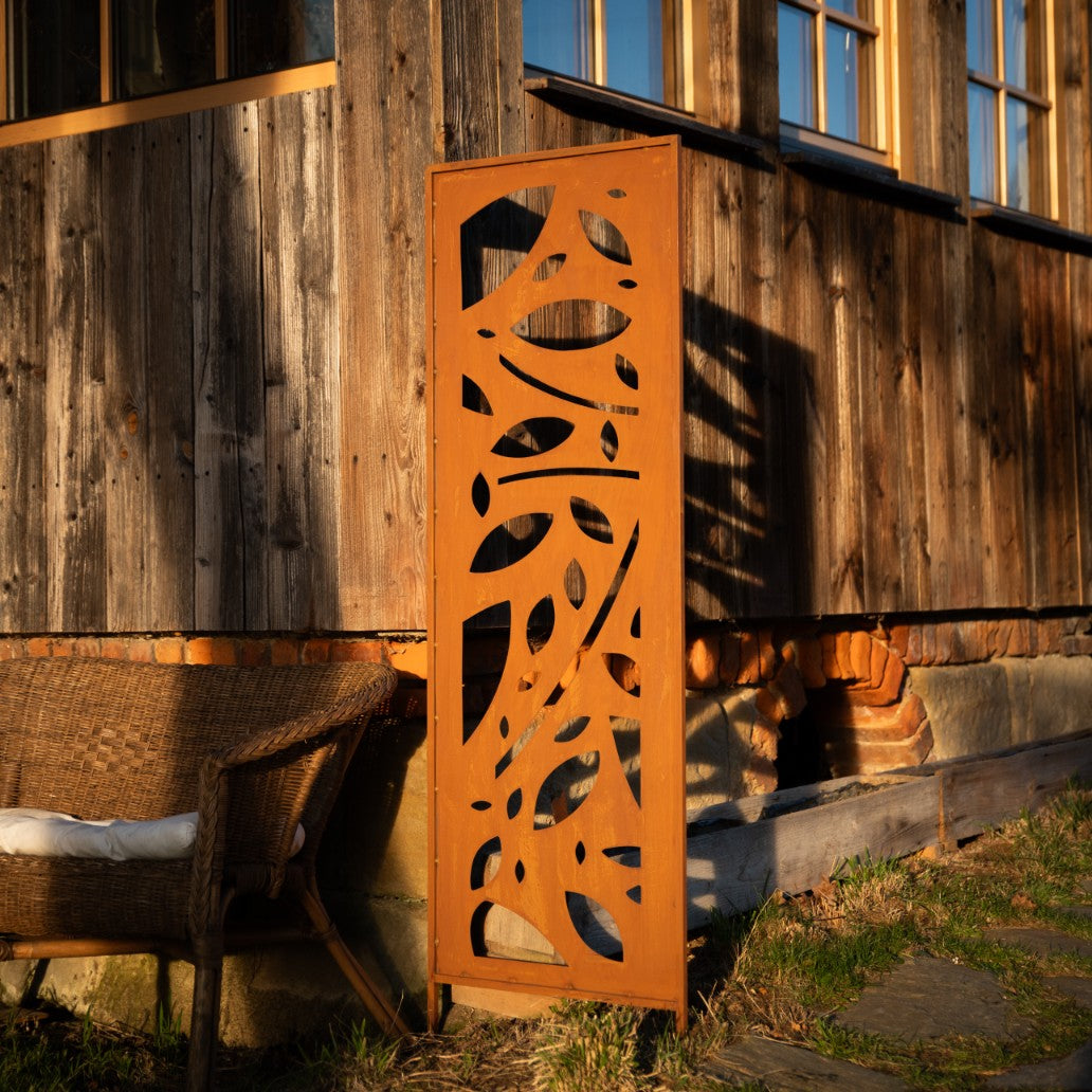 Sichtschutz Gartenpaneel Metall – Rostoptik, 160 cm