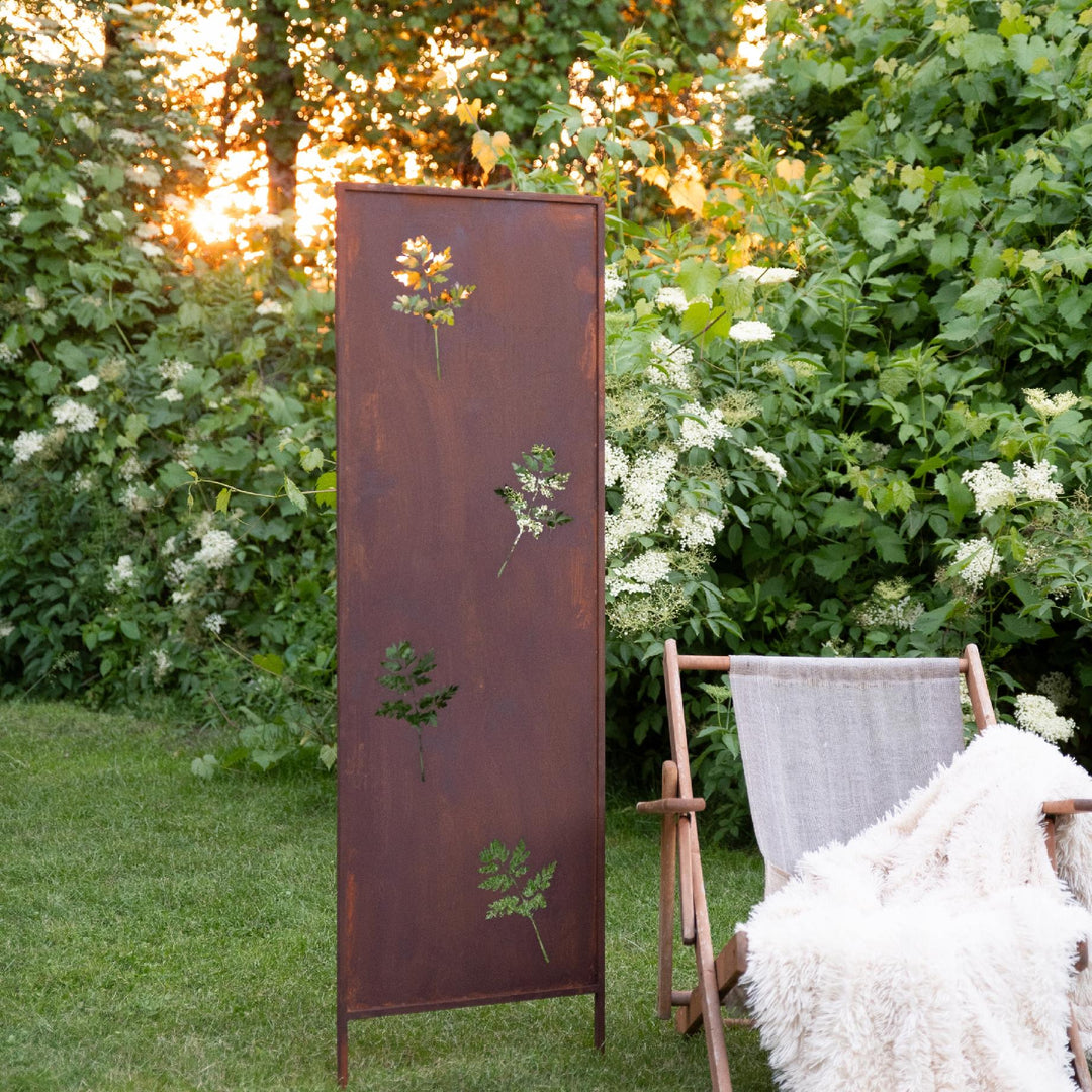 Sichtschutz Gartenpaneel Metall – Motiv Durchbrochenes Muster, 160 × 50 cm
