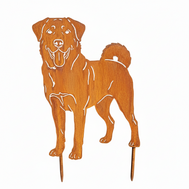 Edelrost Gartenstecker Kangal – Hundesilhouette aus Metall