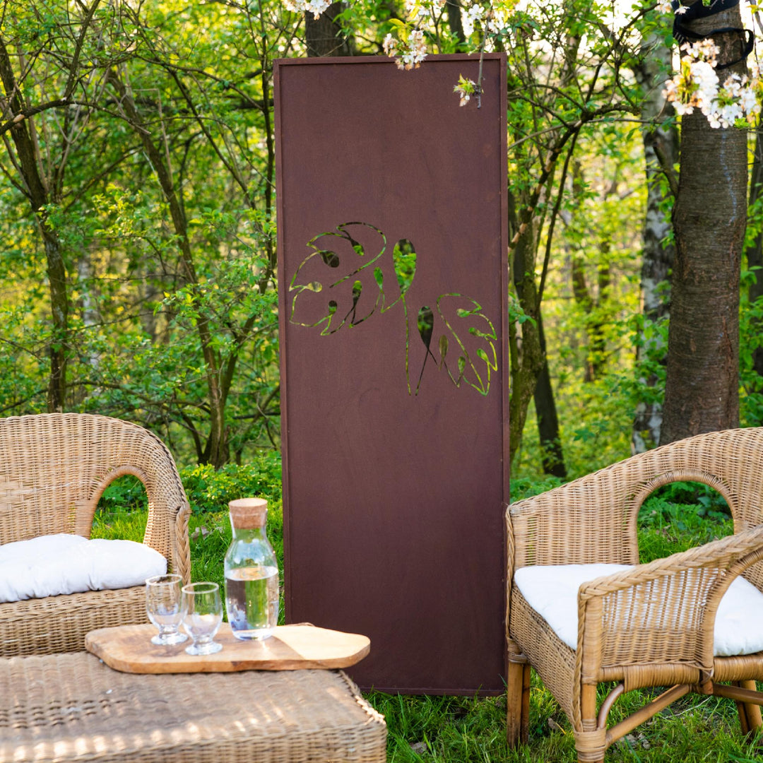 Sichtschutz Gartenpaneel Metall – Motiv Durchbrochenes Muster, 160 × 50 cm