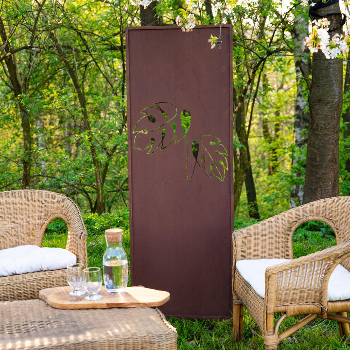 Sichtschutz Gartenpaneel Metall – Motiv Durchbrochenes Muster, 160 × 50 cm
