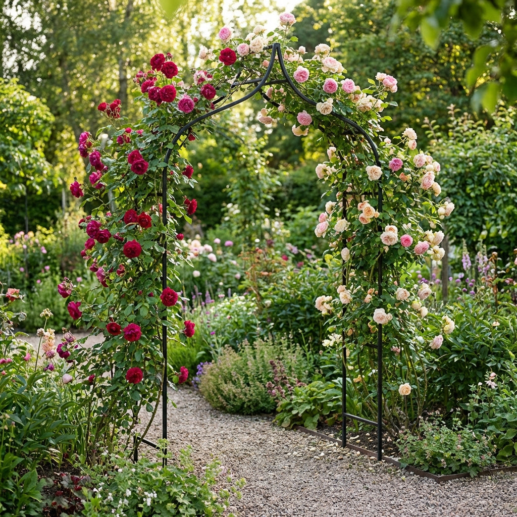 Metall Gartenbogen 240 × 150 cm Schwarz