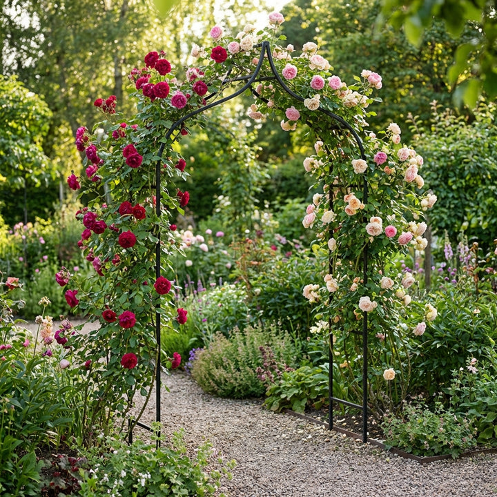 Metall Gartenbogen 240 × 150 cm Schwarz