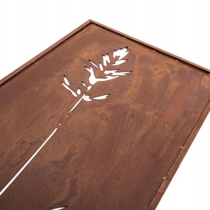 Sichtschutz Gartenpaneel Metall – Motiv Strauch, 160 × 50 cm