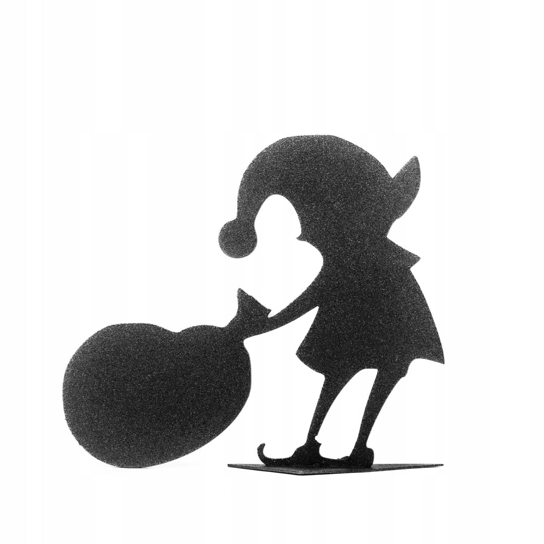 Weihnachtlicher Gnom aus Metall – dekorative Tischfigur