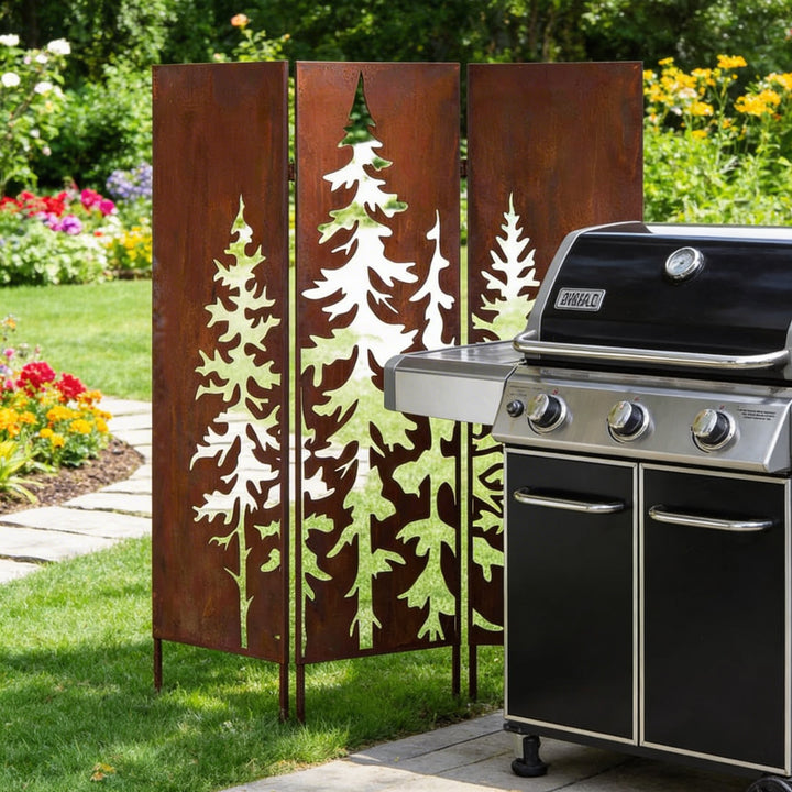 Sichtschutz Gartenpaneel Metall – Motiv Baum, 160 × 50 cm