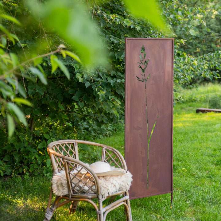 Sichtschutz Gartenpaneel Metall – Motiv Strauch, 160 × 50 cm