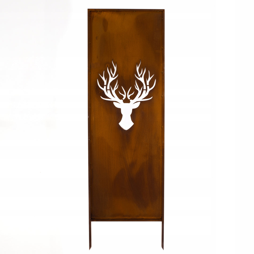 Sichtschutz Gartenpaneel Metall – Motiv Hirsche, 160 × 50 cm