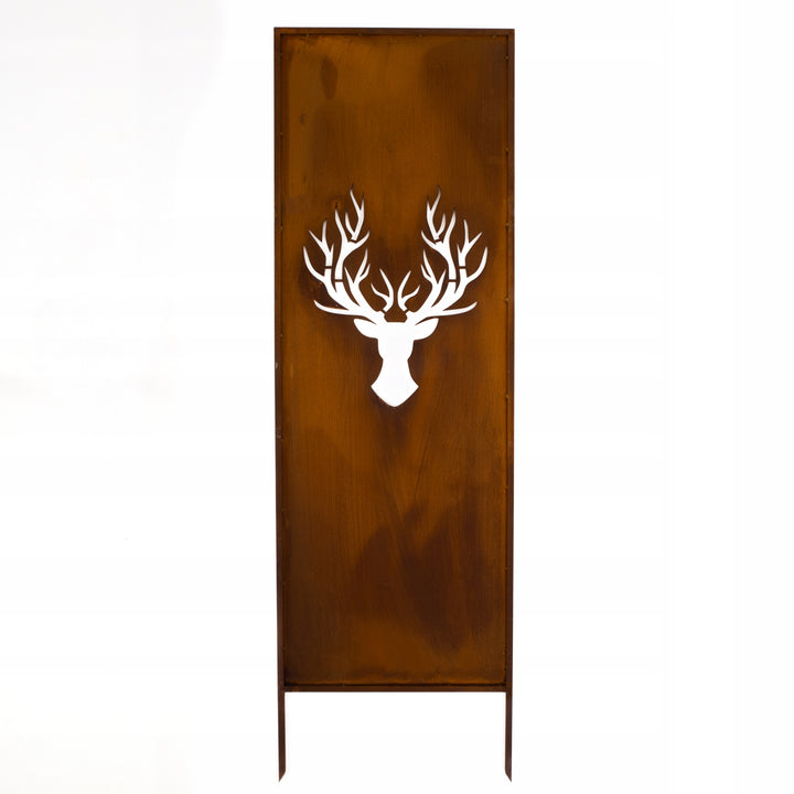 Sichtschutz Gartenpaneel Metall – Motiv Hirsche, 160 × 50 cm