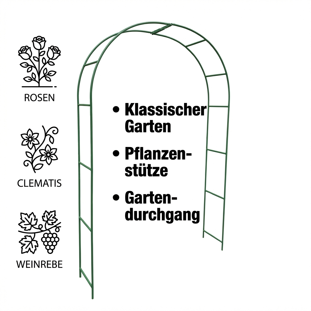 Metall Gartenbogen 240 × 150 cm Grün