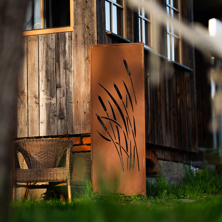 Sichtschutz Gartenpaneel Metall – Rostoptik, 160 × 50 cm