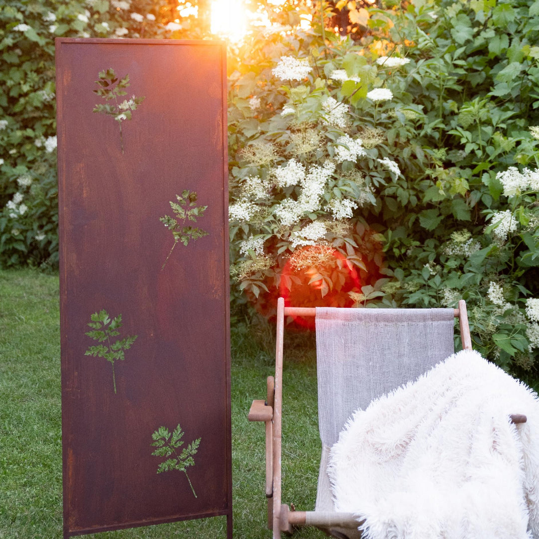 Sichtschutz Gartenpaneel Metall – Motiv Durchbrochenes Muster, 160 × 50 cm