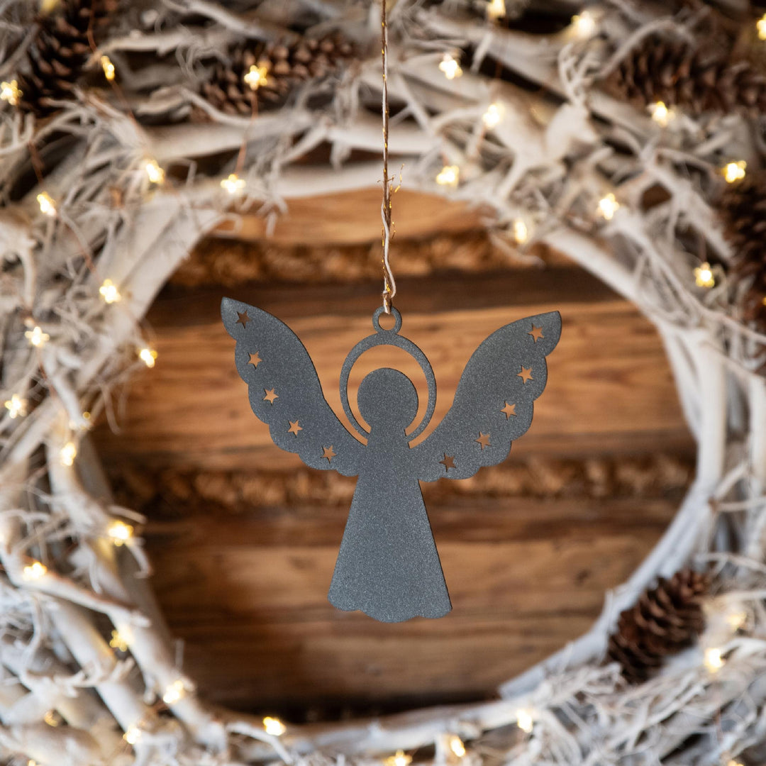 Engel mit Sternen aus Metall – Weihnachtsdekoration