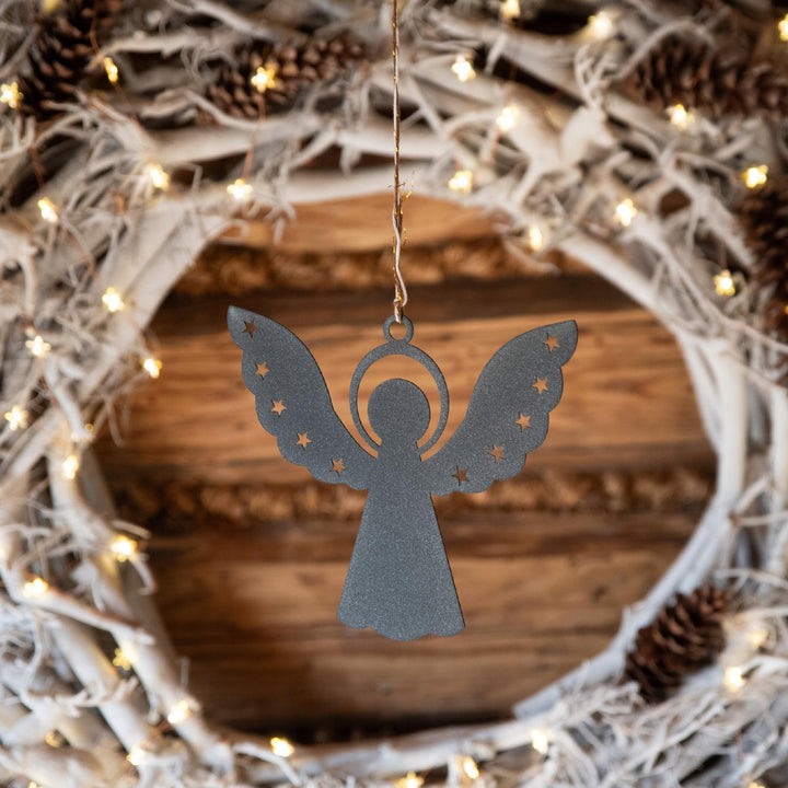 Engel mit Sternen aus Metall – Weihnachtsdekoration