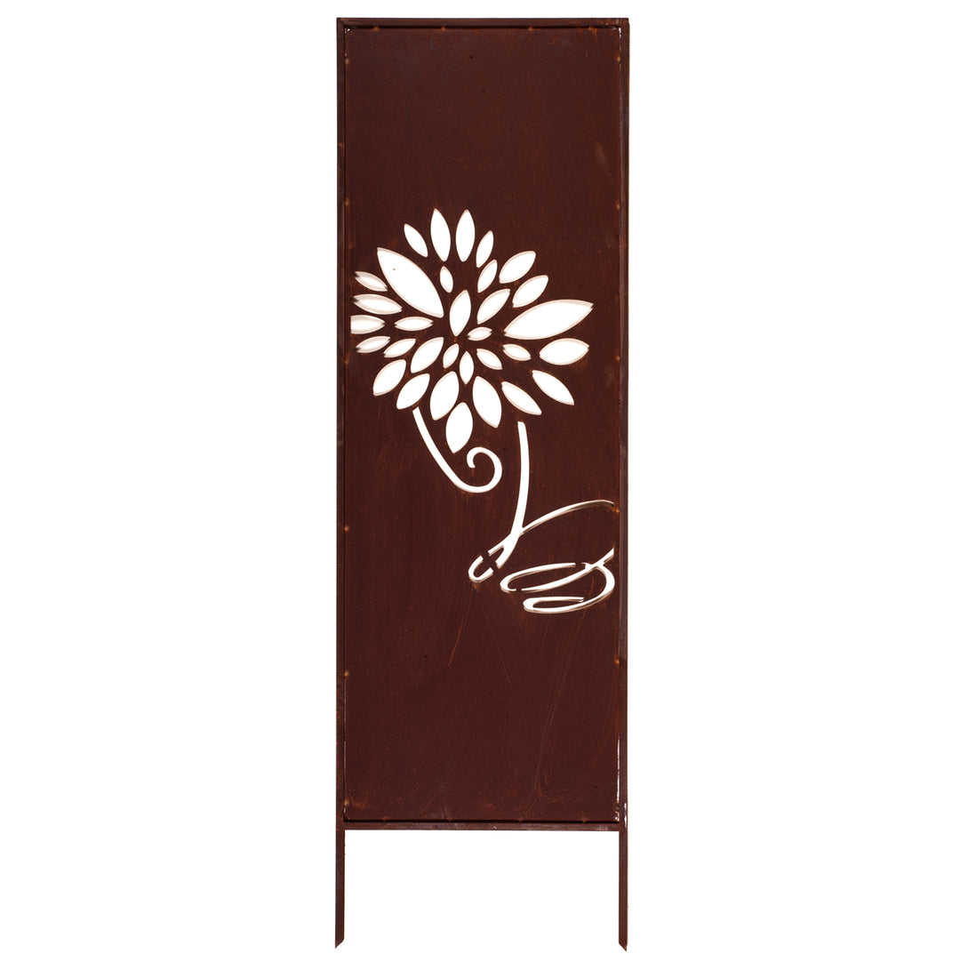 Sichtschutz Gartenpaneel Metall – Motiv Große Blume, 160 × 50 cm