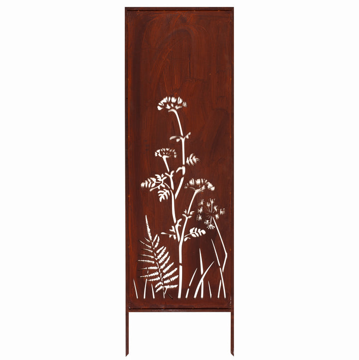 Sichtschutz Gartenpaneel Metall – Motiv Wiesen, 160 × 50 cm