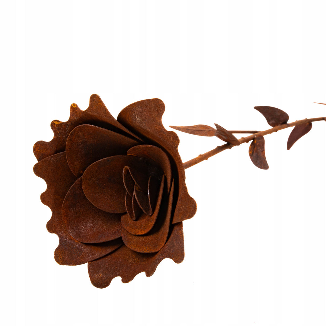 Edelrost Gartenstecker Blume – Gartendeko aus Metall