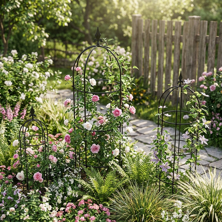 Staudenhalter aus Metall – Blumenhalter und Pflanzenstütze Rost