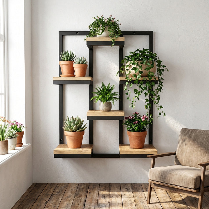 Blumenregal aus Metall – mehrstöckiges Pflanzenregal für Wand & Boden