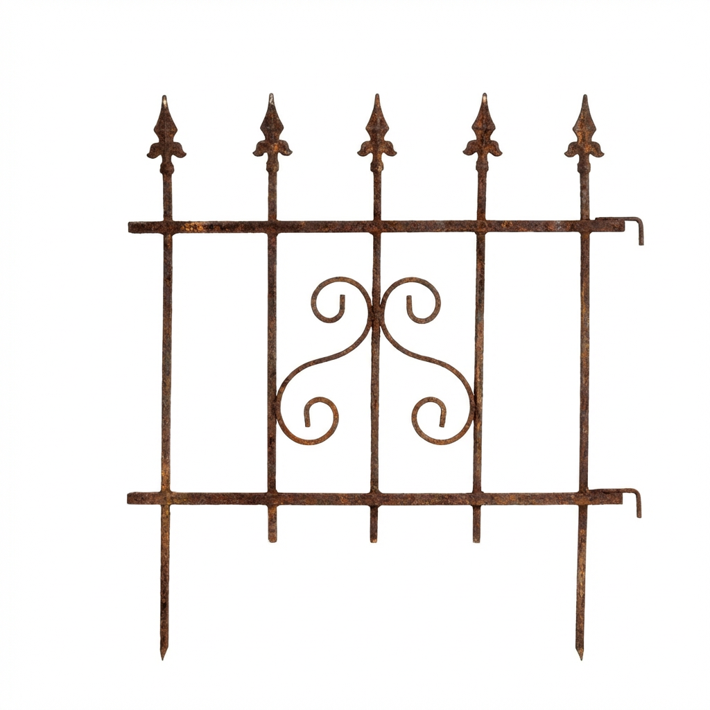 Gartenzaun Element Metall Rost – Beeteinfassung mit Muster, 66 × 75 cm