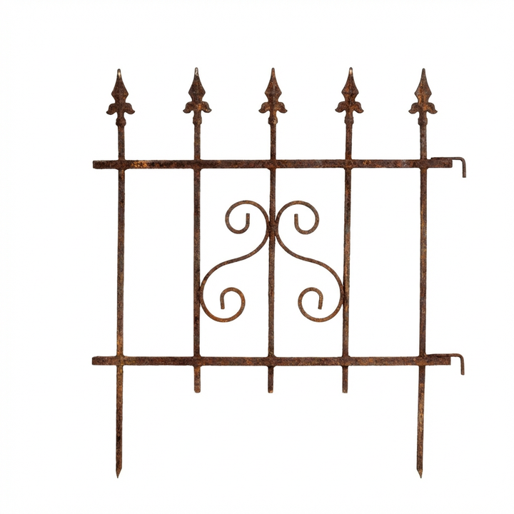 Gartenzaun Element Metall Rost – Beeteinfassung mit Muster, 66 × 75 cm