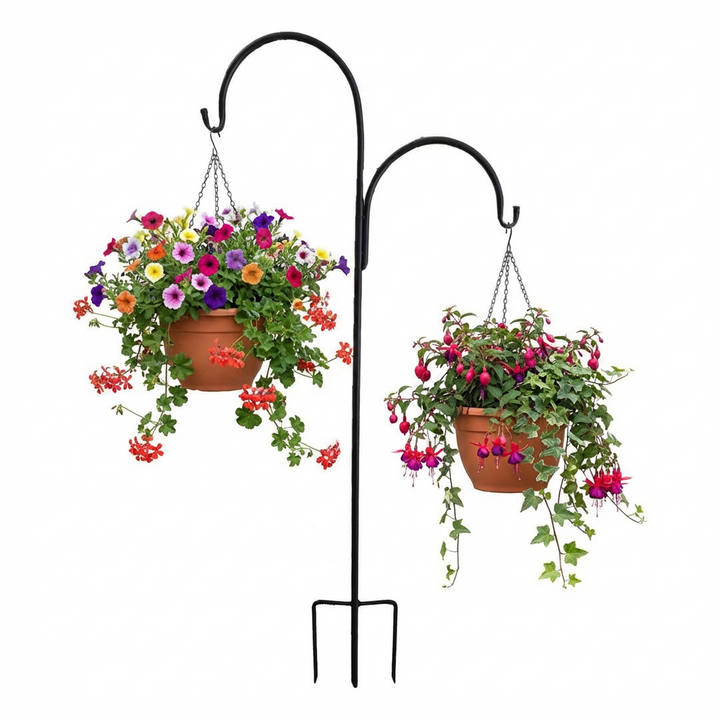 Gartenhaken für Lampions und Pflanzgefäße – Metallhalter zum Einstecken in den Boden