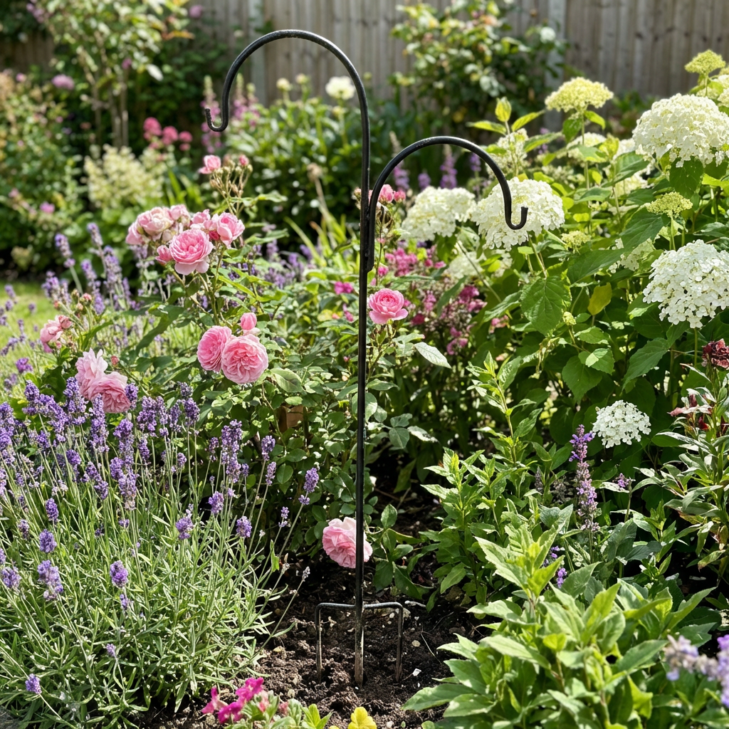 Gartenhaken für Lampions und Pflanzgefäße – Metallhalter zum Einstecken in den Boden