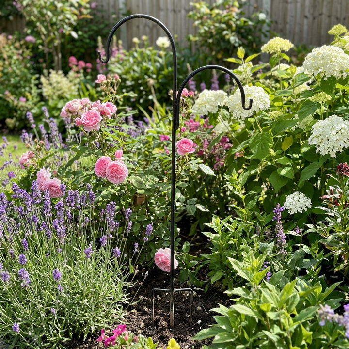 Gartenhaken für Lampions und Pflanzgefäße – Metallhalter zum Einstecken in den Boden