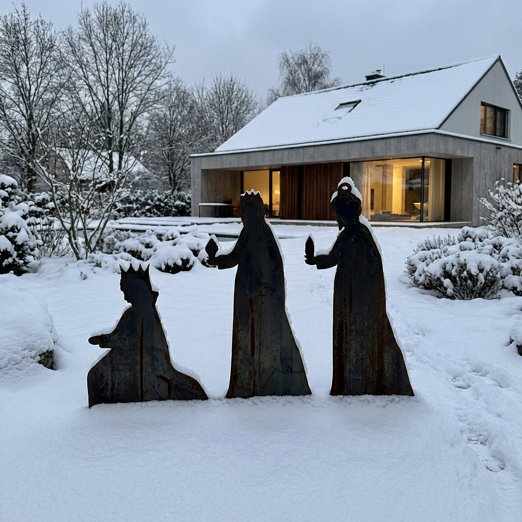 Drei Könige Wanddekoration aus Metall – Weihnachtsdeko