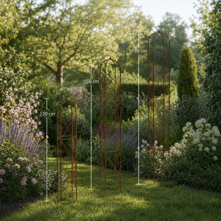 Staudenhalter aus Metall – Blumenhalter und Pflanzenstütze, Rost