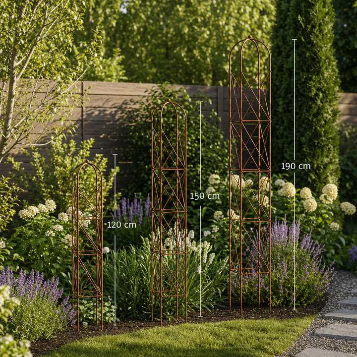 Staudenhalter aus Metall – Blumenhalter und Pflanzenstütze, Rost