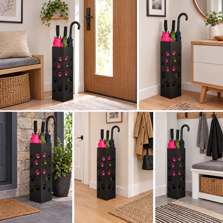 Metal Umbrella Stand – Umbrella Holder with Leaf Motif