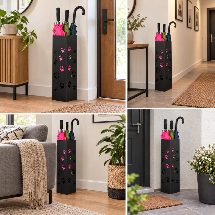 Metal Umbrella Stand – Umbrella Holder with Leaf Motif