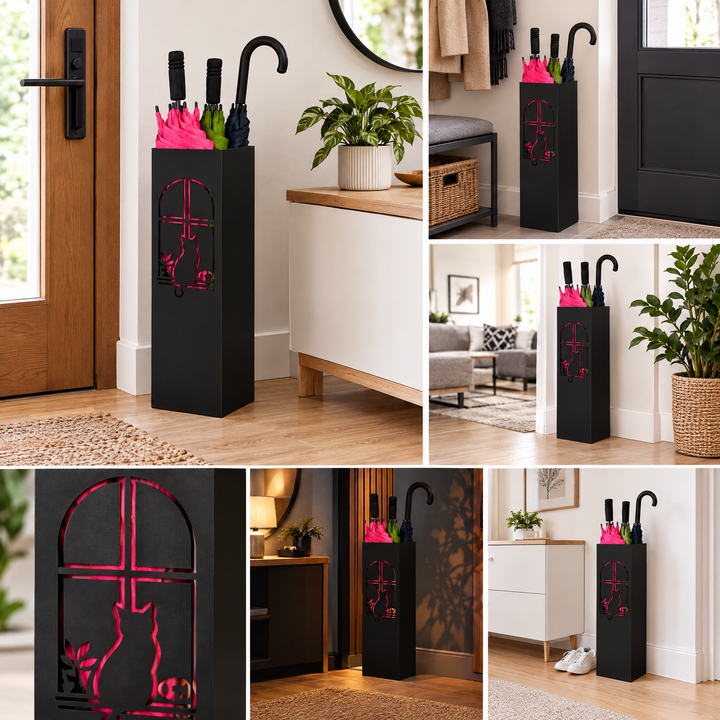 Metal Umbrella Stand – Umbrella Holder with Leaf Motif