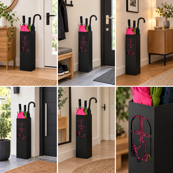 Metal Umbrella Stand – Umbrella Holder with Leaf Motif