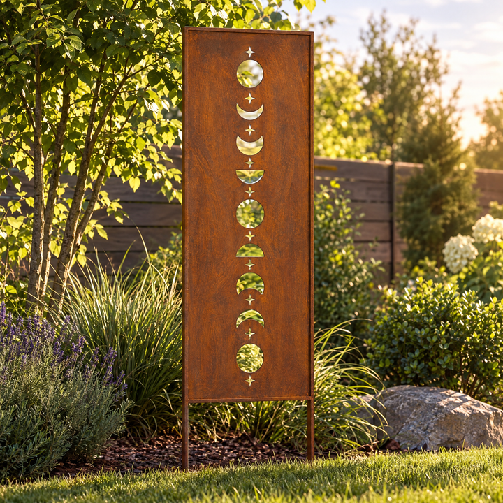 Sichtschutz Gartenpaneel Metall – Motiv Monde , 160 × 50 cm