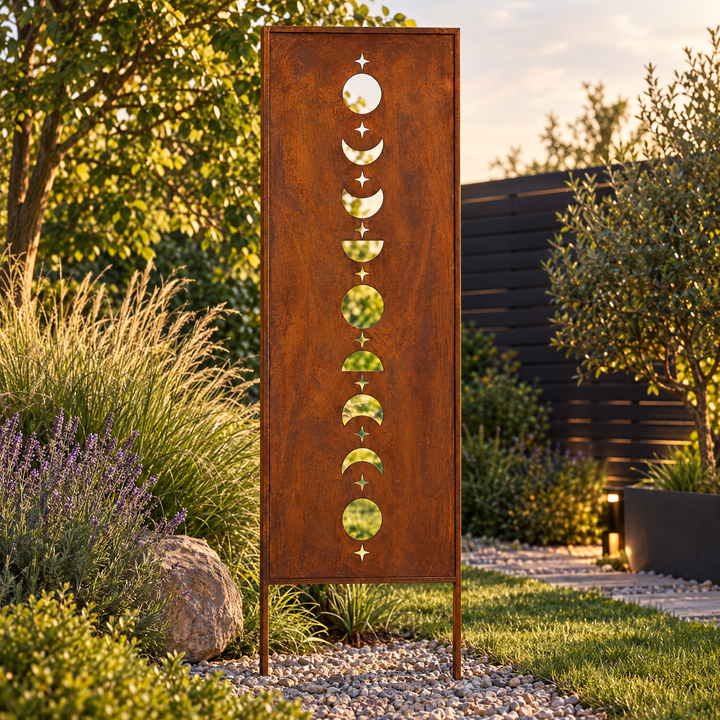 Sichtschutz Gartenpaneel Metall – Motiv Monde , 160 × 50 cm