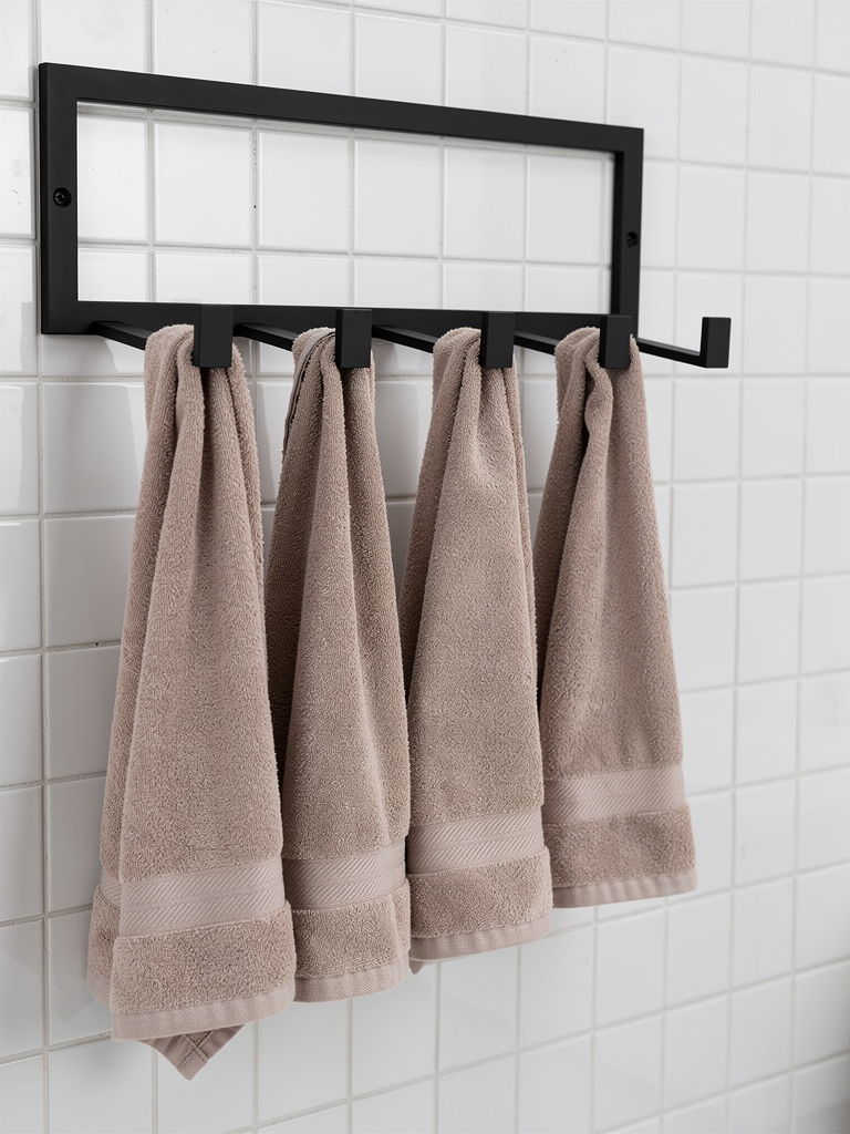 Wandgarderobe aus Metall mit Ablage | Handtuchregal und Garderobenhaken | Verschiedene Farben | Im Loft-Stil | 75 × 30 × 25 cm