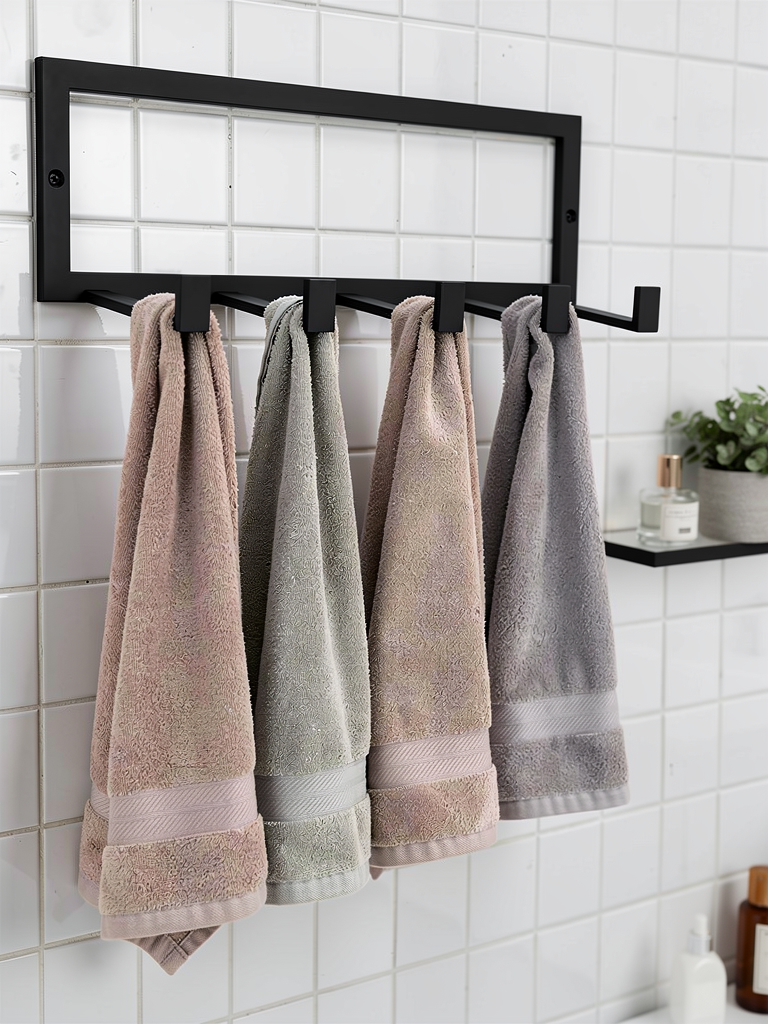Wandgarderobe aus Metall mit Ablage | Handtuchregal und Garderobenhaken | Verschiedene Farben | Im Loft-Stil | 75 × 30 × 25 cm